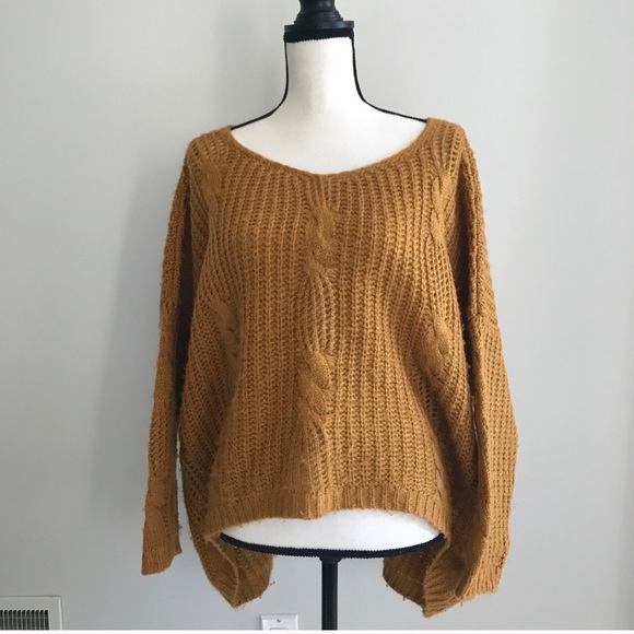 UNIF x Urban Outfitters Mustard Cableknit Sweater - Picture 2 of 15